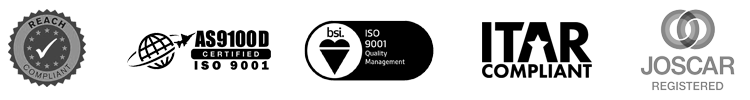 Compliance2central Four certification logos: React Foundation, Certified, ISO 9001 Quality Management, and JOSCAR Registered.