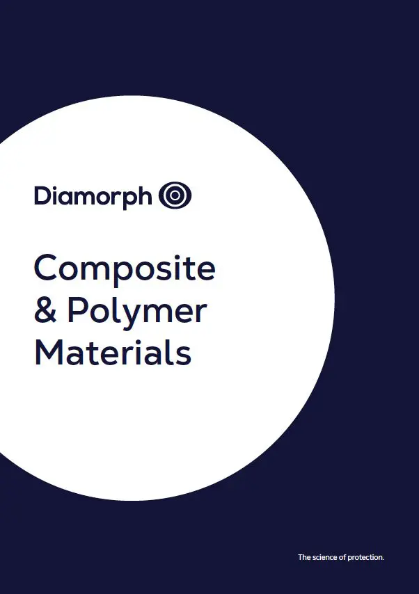 Diamorph Composite & Polymer Materials text on a dark blue and white background.