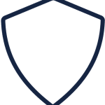 Simple black outline of a shield, evoking composite materials, on a light grey background.