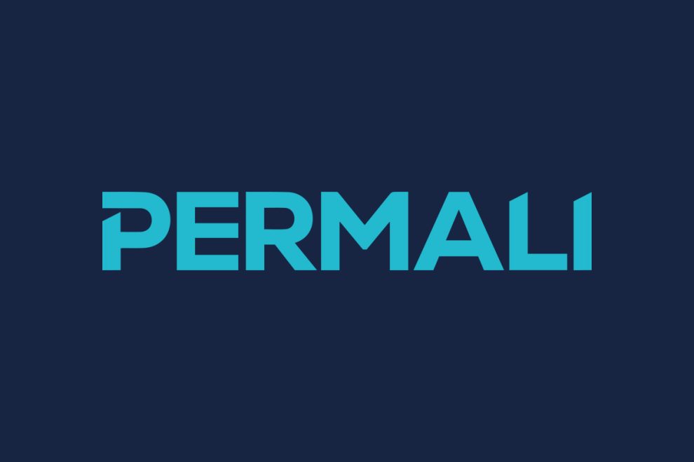 The word PERMALI in bold, light blue capital letters on a dark blue background.