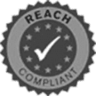 react foundation Circular REACH Compliant badge with stars, tick, and Composite Materials designation.